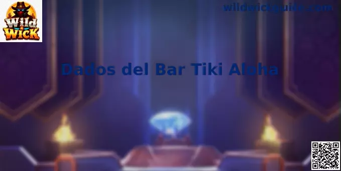 Dados del Bar Tiki Aloha con ambiente de bar tropical y tablero digital